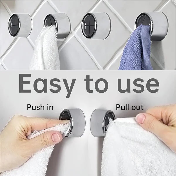 Round Adhesive Push Towel Hooks