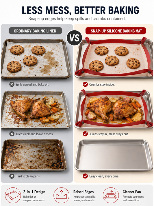 2-in-1 Non-Stick Silicone Baking Mat