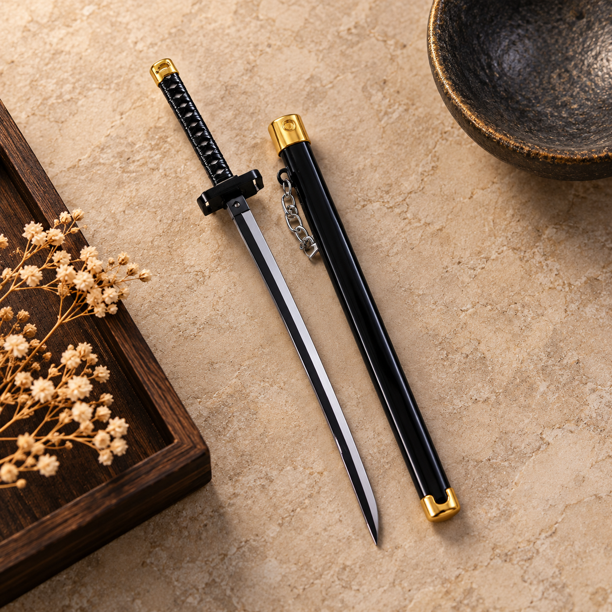 Anime Katana Keychain with Pop-Up Blade