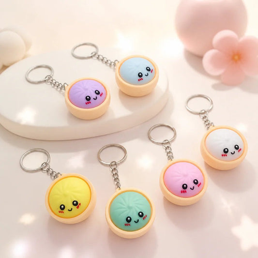 Cute Dumpling Pressable Fidget Keychain - Light Up Version