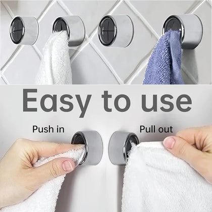 Round Adhesive Push Towel Hooks