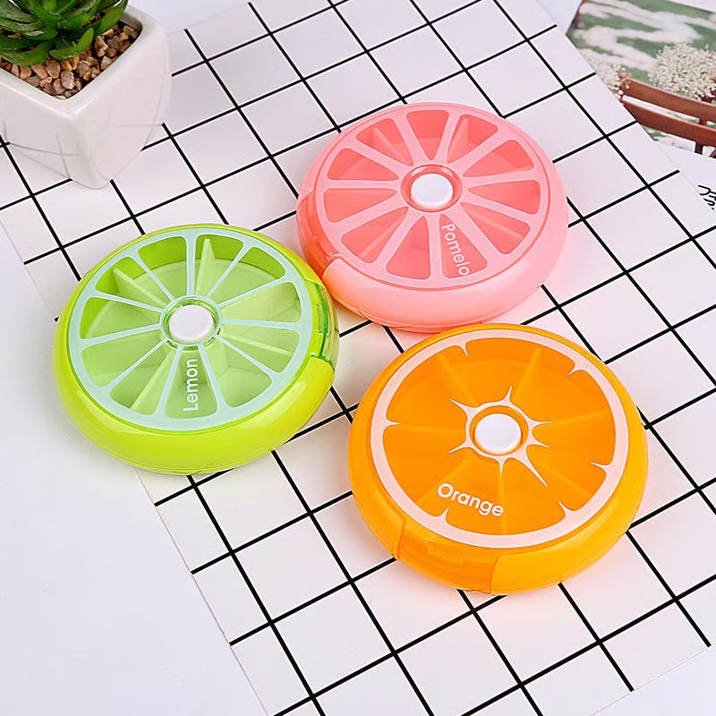 Colorful 7-Compartment Portable Pill Case (Pack of 3)