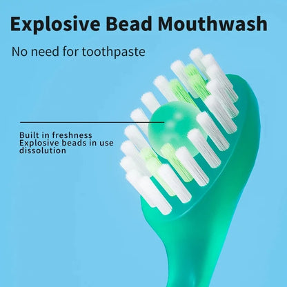 5 in 1 Disposable Mini Toothbrushes with Built-in Toothpaste & Floss Picks