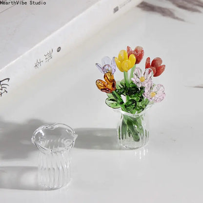 Mini Glass Flower Vase – Tiny Floral Table Decor