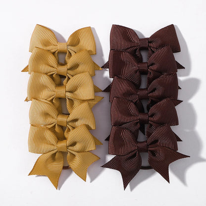 Grosgrain Ribbon Pigtail Bows Elastic