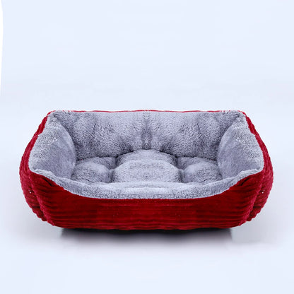 Pet Square Plush Kennel Bed