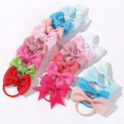 Grosgrain Ribbon Pigtail Bows Elastic
