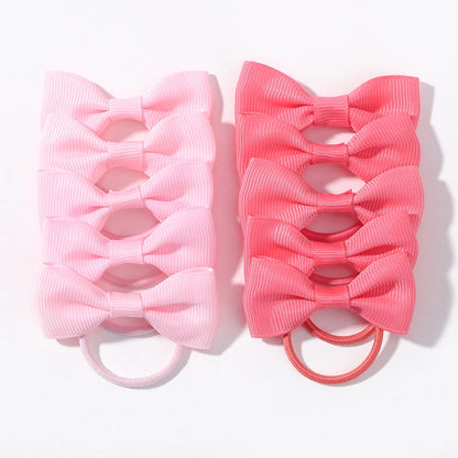 Grosgrain Ribbon Pigtail Bows Elastic