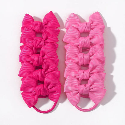 Grosgrain Ribbon Pigtail Bows Elastic