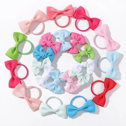 Grosgrain Ribbon Pigtail Bows Elastic
