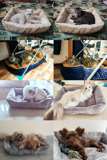 Pet Square Plush Kennel Bed