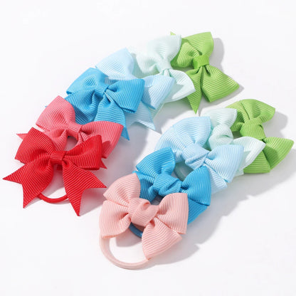 Grosgrain Ribbon Pigtail Bows Elastic