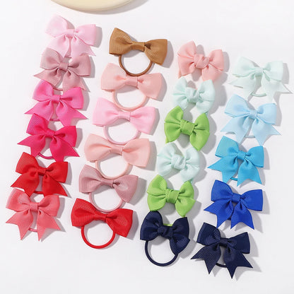 Grosgrain Ribbon Pigtail Bows Elastic