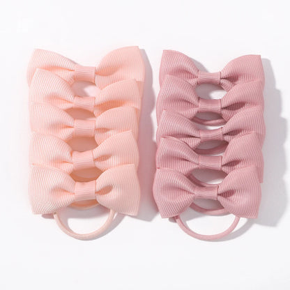 Grosgrain Ribbon Pigtail Bows Elastic