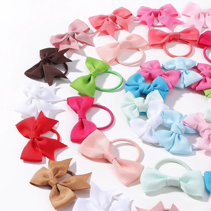 Grosgrain Ribbon Pigtail Bows Elastic