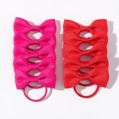 Grosgrain Ribbon Pigtail Bows Elastic