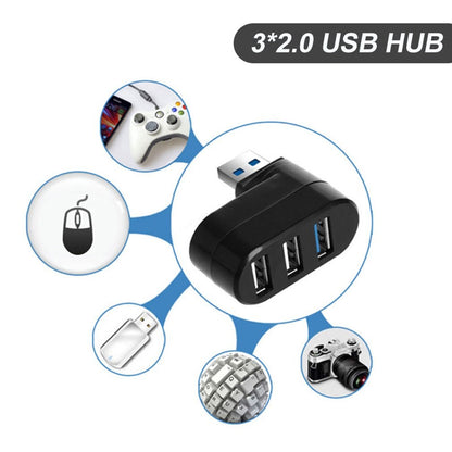 Multifunctional Rotatable 3-port USB