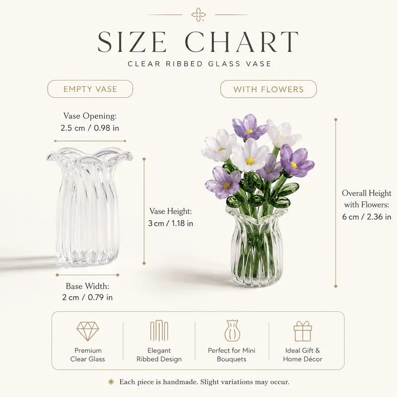 Mini Glass Flower Vase – Tiny Floral Table Decor