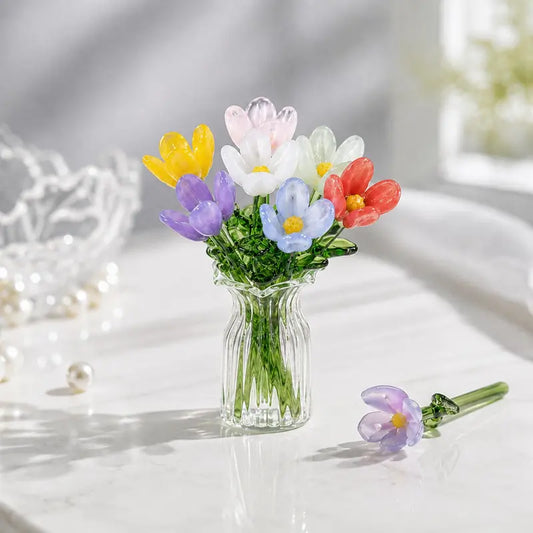 Mini Glass Flower Vase – Tiny Floral Table Decor