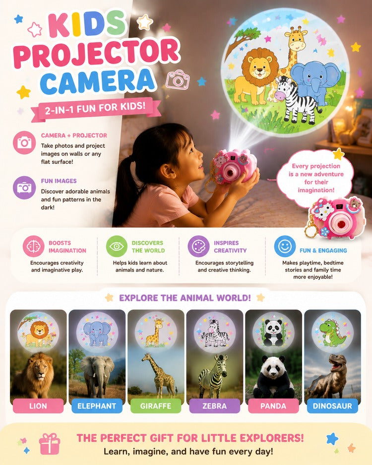 Kids Projector Camera – 2-in-1 Camera & Image Projector